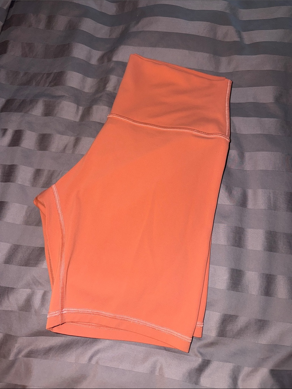 lululemon athletica Coral-Orange High Waist Bike Shorts